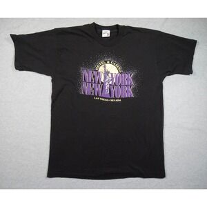 Vintage New York Las Vegas Shirt Mens XLarge Black 90s Tee Single Stitch Nevada